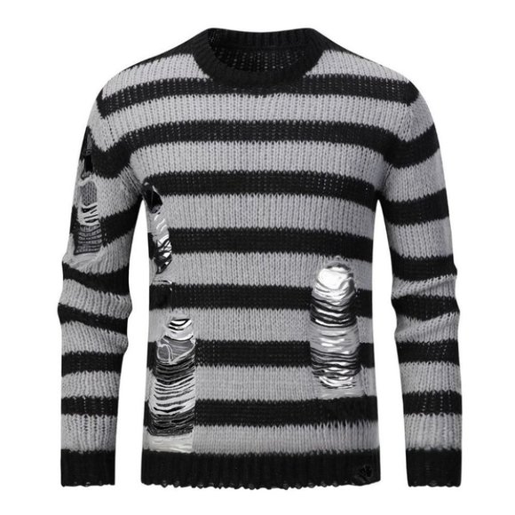 . Other - Black & Grey Mens Ripped Sweater
